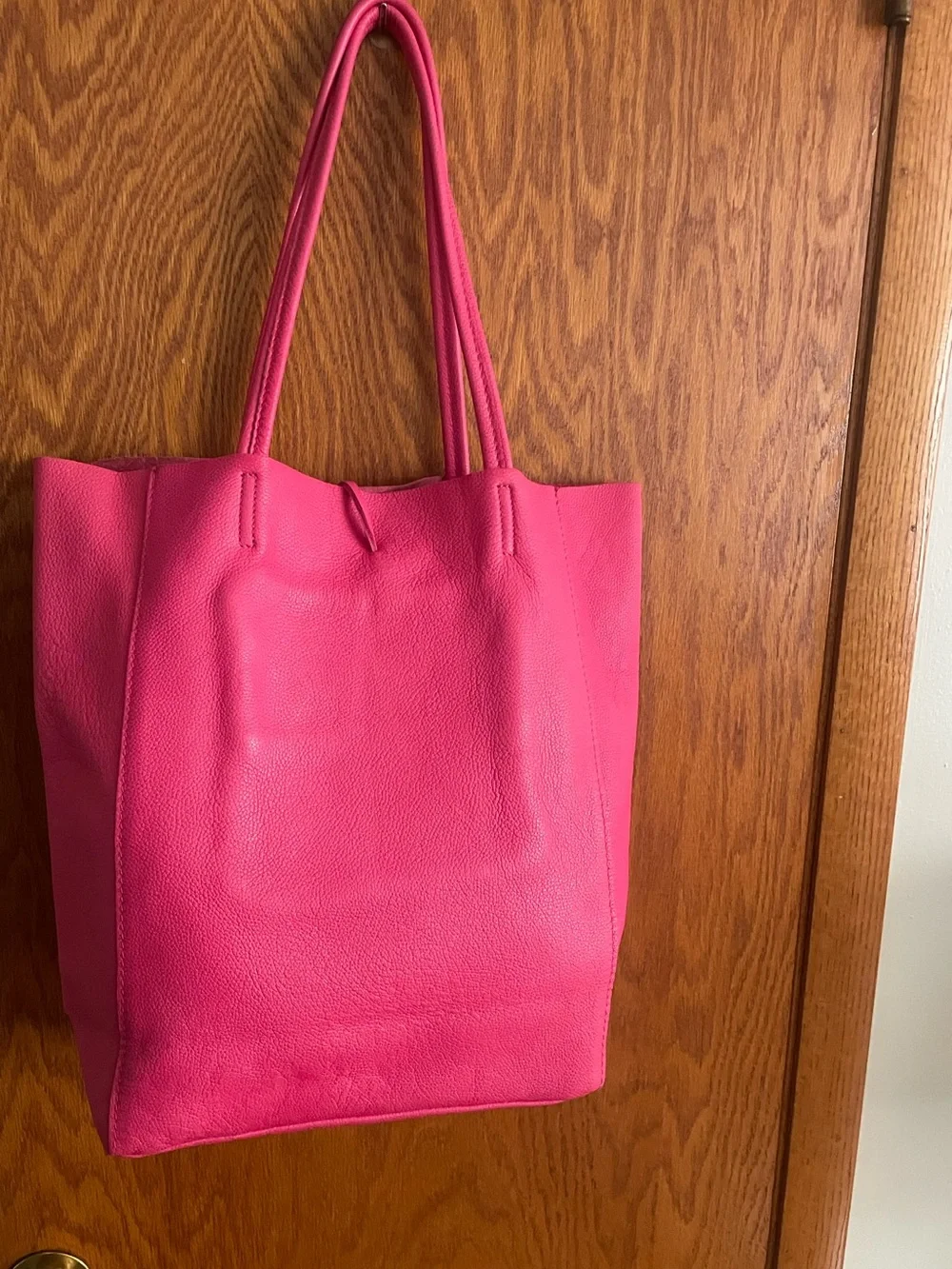 Borse in Pelle Pink Pebbled Leather Tote Bag